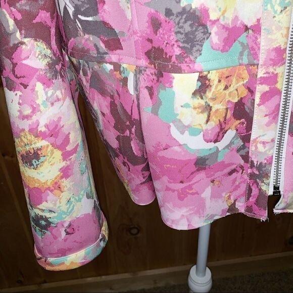 I.N.C. Pastel floral full zip dress jacket size 2X - Picture 3 of 8
